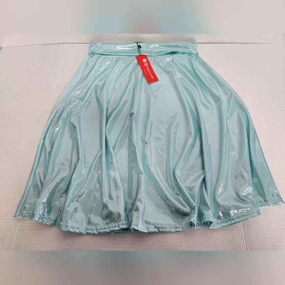 Urban Coco Shimmer Skirt Light Blue w/silver Dots Girls Size L NWT - Picture 1 of 8